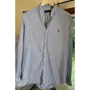 Ralph Lauren Men's Button Up Large Long Sleeve Dress Work Wear Shirt